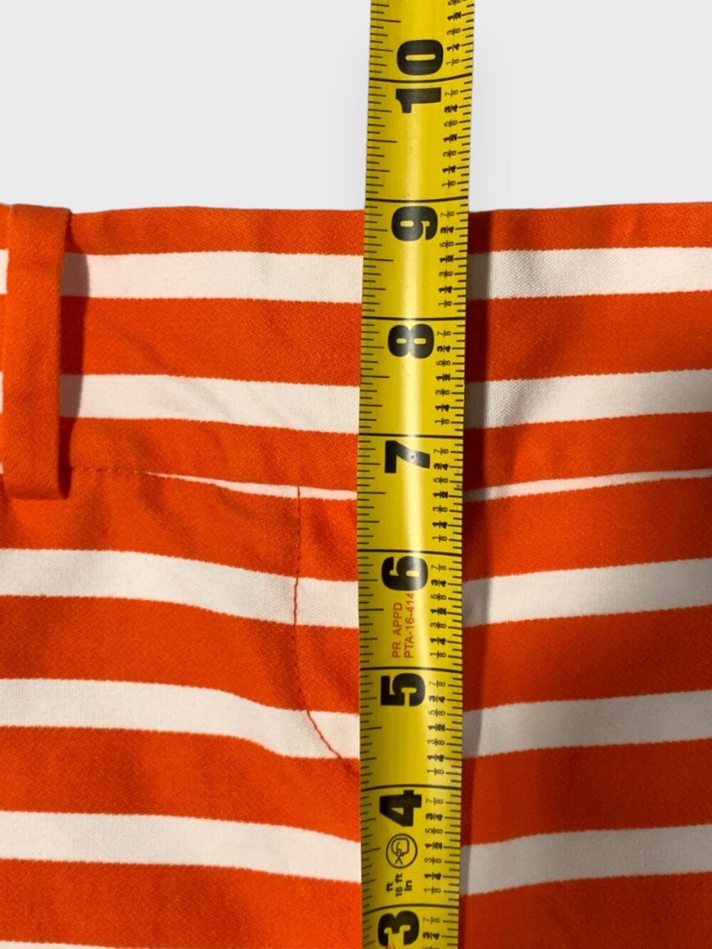 Annt Taylor Signature Womens Orange and White Striped Shorts Size 0 - Picture 12 of 13